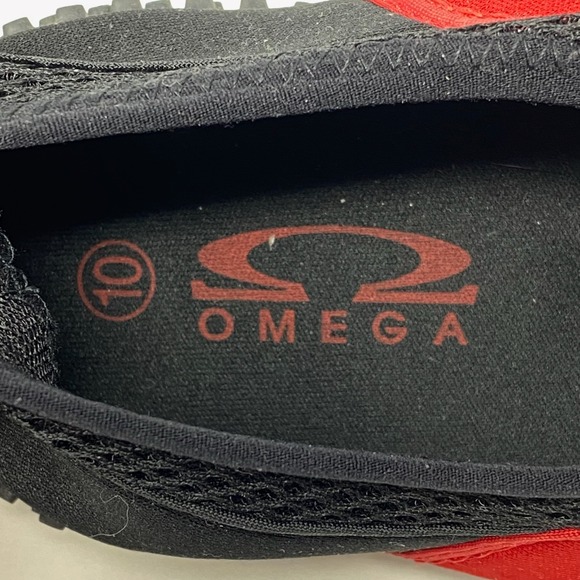 Omega Water Shoes Mens 10 Womens 11.5 Black Red Neoprene Mesh Slip On Beach - Picture 8 of 13